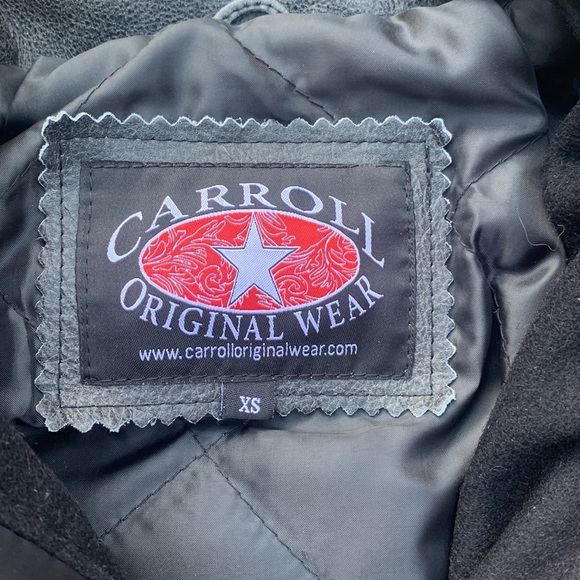 Carrol Original Wear black leather and wool jacket - Picture 2 of 2